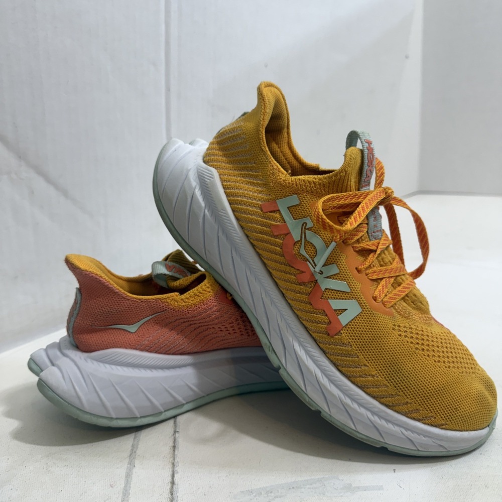 Hoka One One Carbon X 3 Orange Running Shoes Women's Size US 7.5B EU 39